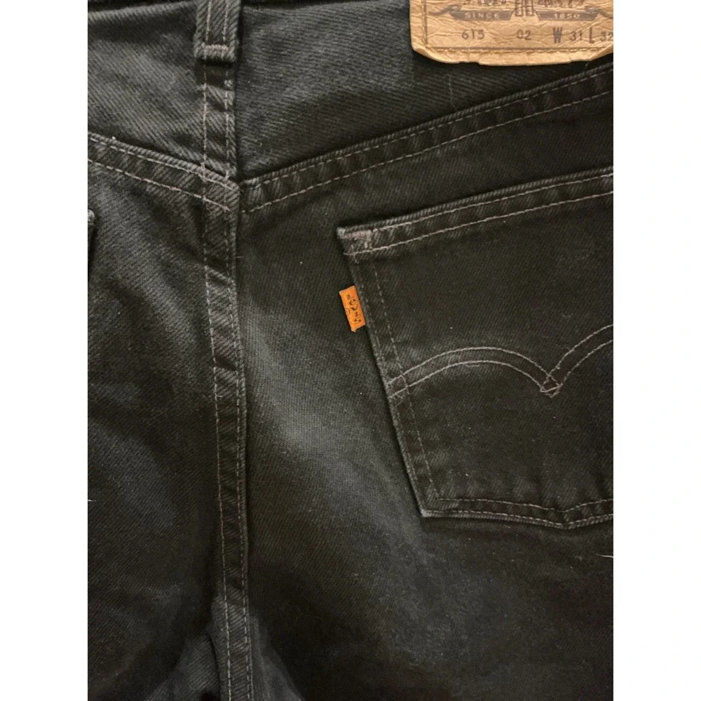 Vintage Levis 615 02 Orange Tab Jeans Mens Black Straight Leg Pants W31 L32